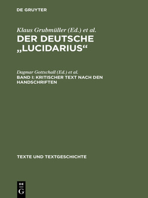 cover image of Kritischer Text nach den Handschriften